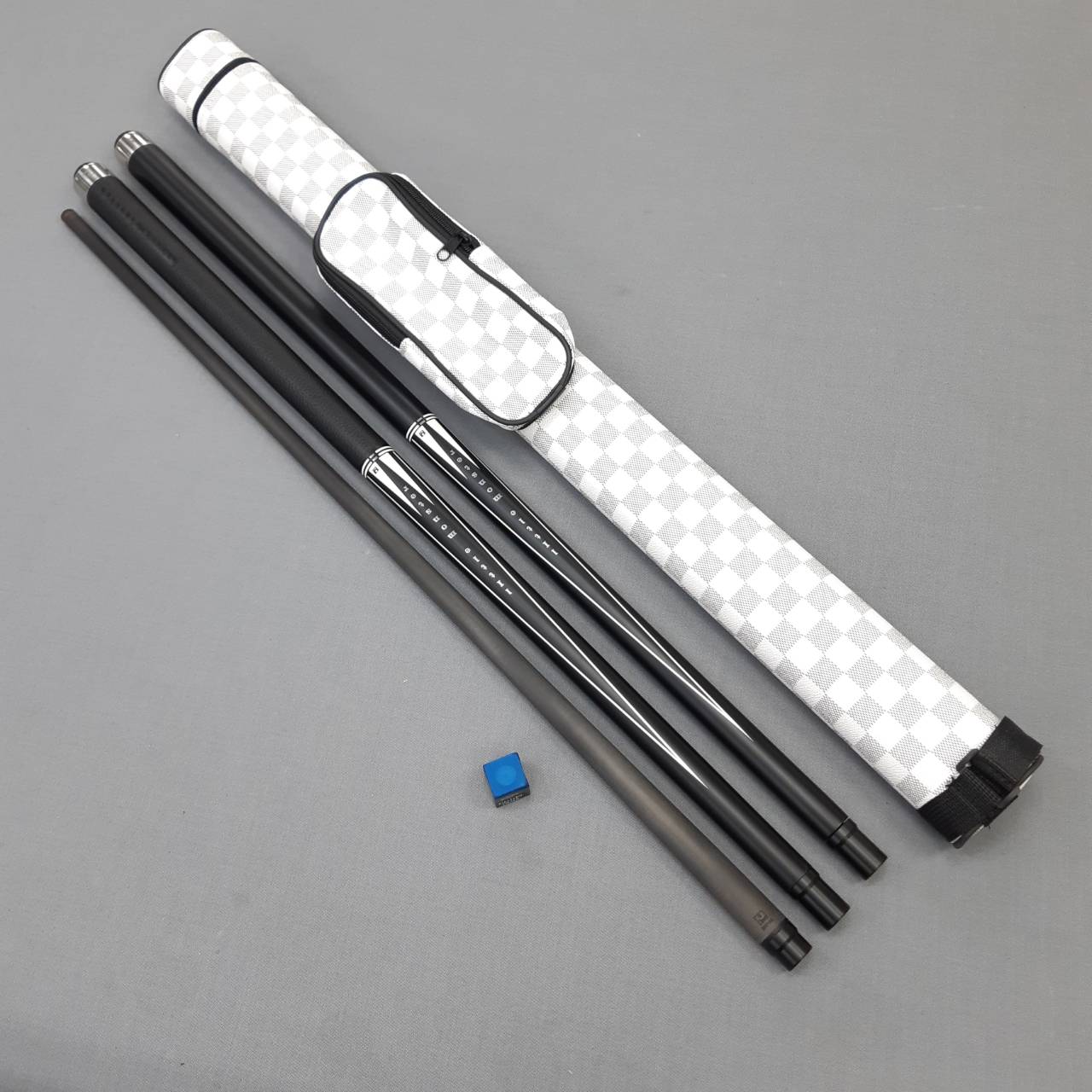 【現貨皮把】特價組 小怪獸【PQ-01系列黑打桿+2孔+巧克】快速牙-黑科技撞球桿(皮把、光把)