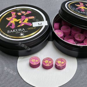 日本 Sakura【金標 櫻花皮頭】S、M、H-雙櫻花-櫻花2代-淡櫻花香-撞球桿皮頭-進口皮頭