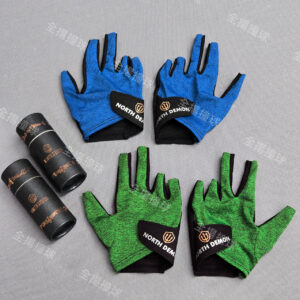 【北方惡魔 露指 5指 手套 (藍、綠)】north demon-均碼--圓筒-撞球手套-透氣-台球手套