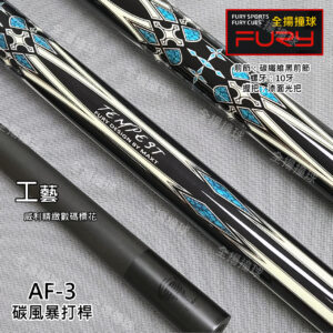 美國 FURY威利【AF-3碳風暴打桿】10牙-撞球桿