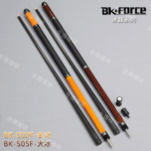 BK-FORCE【BK-S02F-金冰、BK-S05F-火冰】冰鋒系列-8牙-鬱金香、可可波羅-黑前節-撞球桿