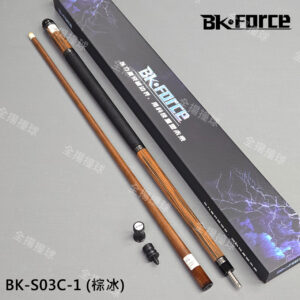 BK-FORCE【BK-S03C-1 (棕冰) 黃金檀科技木 皮把】冰鋒系列-8牙-碳化木前節-撞球桿